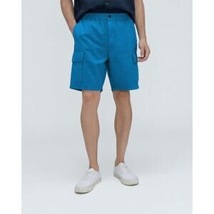 Everlane The Cotton Linen Short Cargo Pockets Horizon Blue Size XL